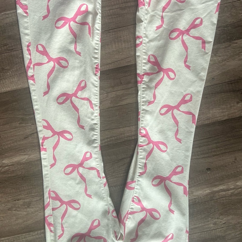 Kids Pink Ribbon Print Bottoms